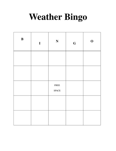 Weather Bingo