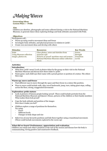 Dance Activities - Generating Ideas