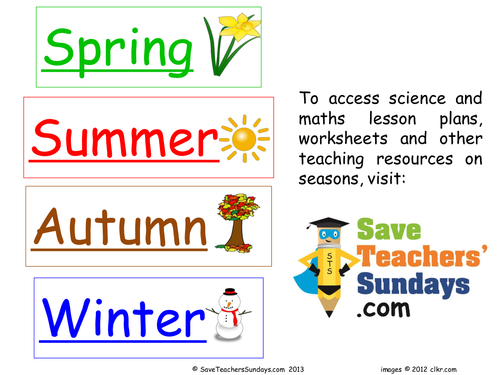 Seasons flash cards / flashcards