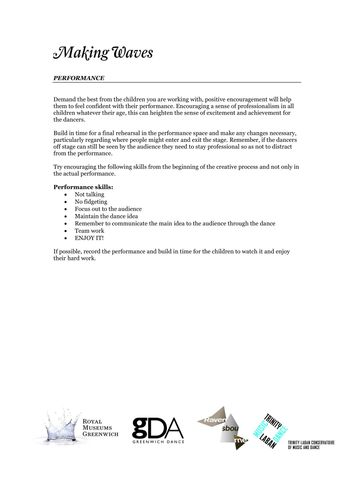 Dance Activities - Performance