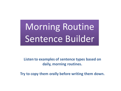 Morning Routines Sentence Builder