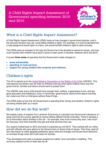 A Child Rights Impact Assessment of Budget