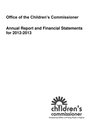 Annual Report and Financial Statements 2012-13