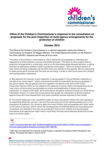 OCC - Response to Protection of Children Change