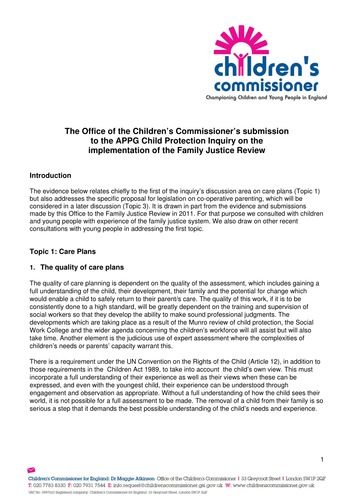 OCC Submission - Child Protection Inquiry