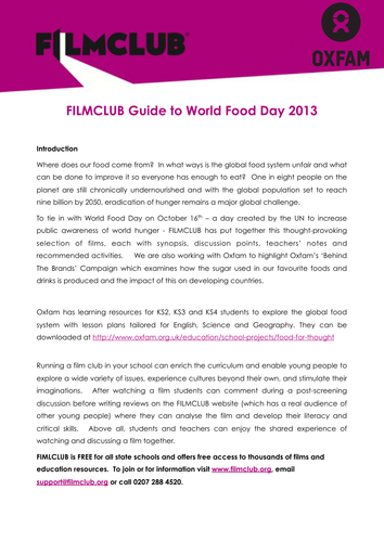 Into Film World Food Day Resource 2013 