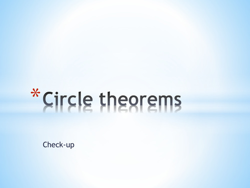 Circle theorems - flash card quiz