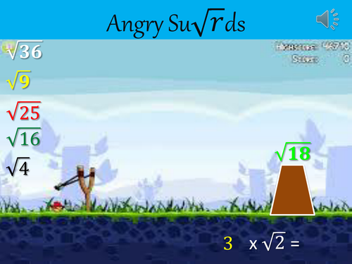 Surds (Angry Surds activity)