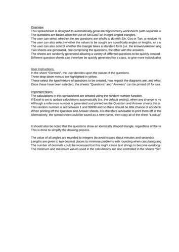 Sin / Cos / Tan Worksheet Generator (with answers) | Teaching Resources
