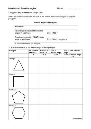 Interior and Exterior Angles (Scaffolding) L5-7