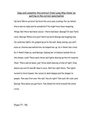 Long Way Home - Complete speech marks