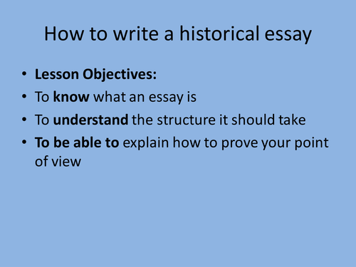 write an essay historical