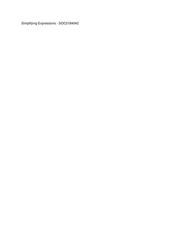 Socrative Quizzes - Algebra