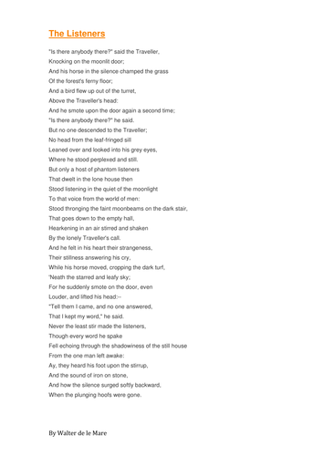 How is sound used in the Listeners?