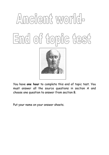 Ancient World End of Topic Test and Mark Scheme
