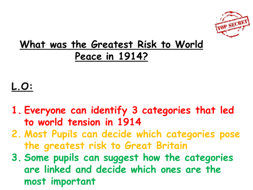 What were the Causes of the First World War