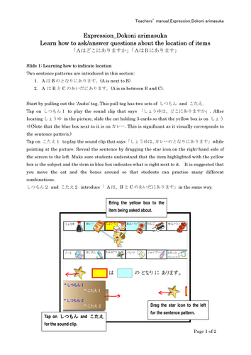 Expression: Dokoni arimasuka