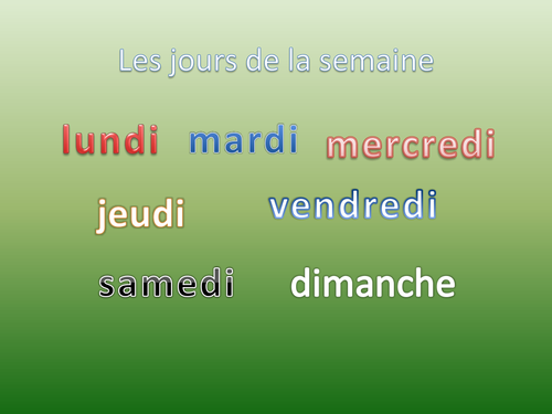 Les jours de la semaine