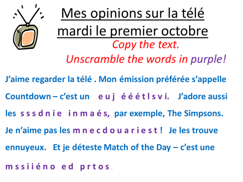 Mes opinions sur la télé