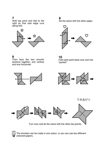 Making Shuriken with Origami