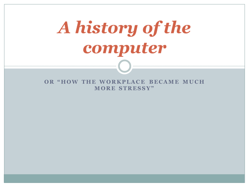 a history of the computer