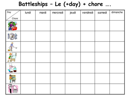 Chores - Que fais-tu le lundi?