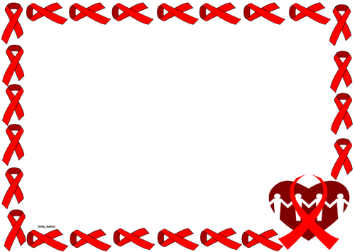 Red Ribbon Themed Lined Paper and Pageborders