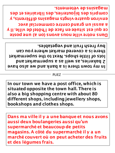 Home town paired speaking activity
