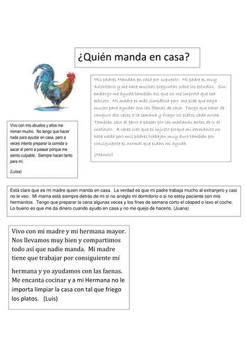 Relationships and helping around the house