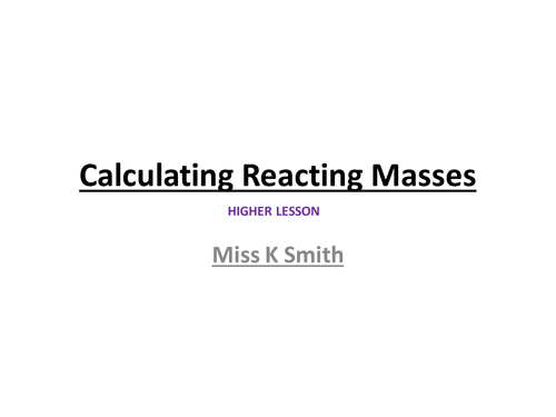 Calculating Reacting Masses