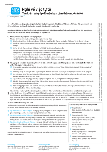 Thinking of suicide - Finding help - Vietnamese