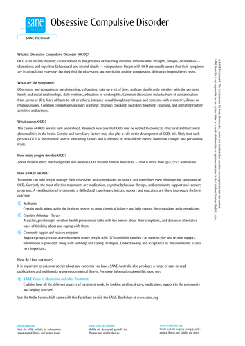 Obsessive Compulsive Disorder Podcast & Factsheet