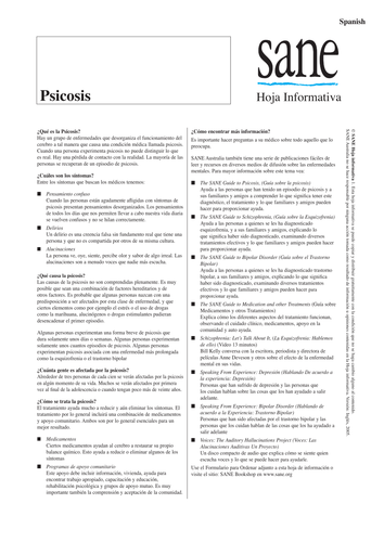 Psychosis - Spanish Translation