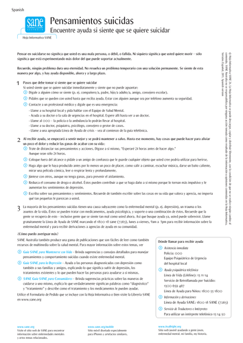 Thinking of suicide - Finding help - Spanish