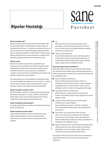Bipolar Disorder - Turkish Translation