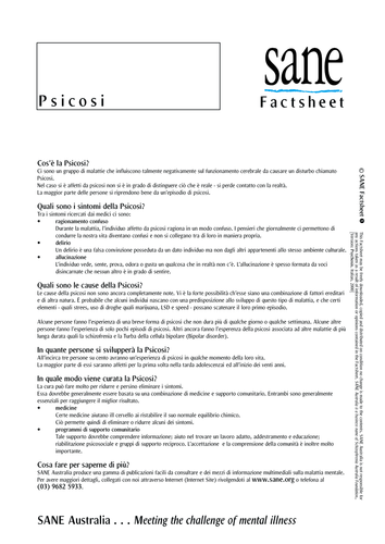 Psychosis - Italian Translations