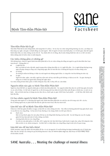 Schizophrenia - Vietnamese Translation