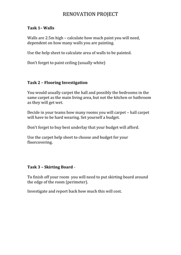 Shape, Space and Measure Decorating Project