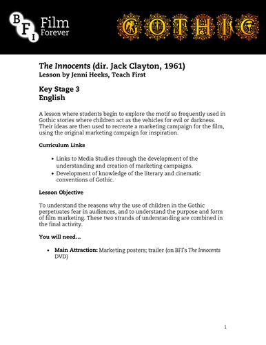 The Innocents - KS3 English Lesson 2