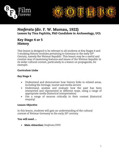 Nosferatu - KS4/5 History Lesson 2