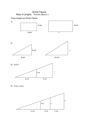 Similar Shapes The Length Ratio Teaching Resources