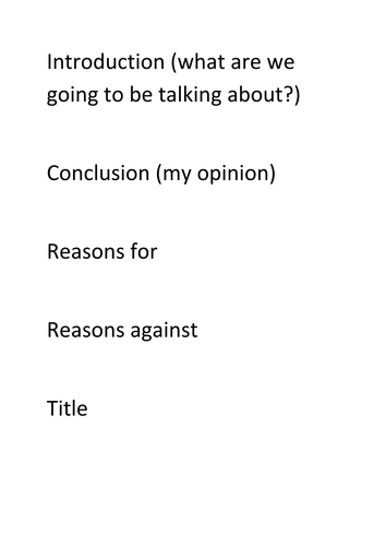 Discursive text/balanced arguments Year 8 SEN