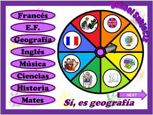 La Ruleta De Las Asignaturas Teaching Resources