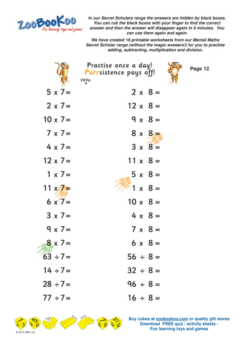 7 8 Times Tables Teaching Resources