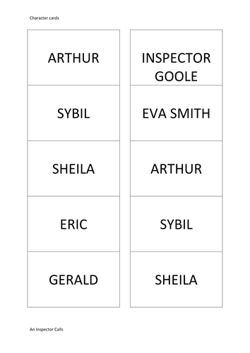 An Inspector Calls - Character Snap