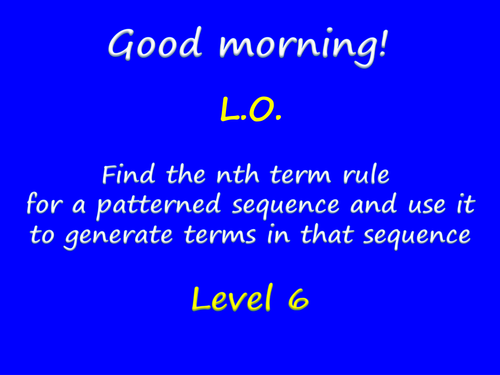 Pattern sequences and finding the nth term rule