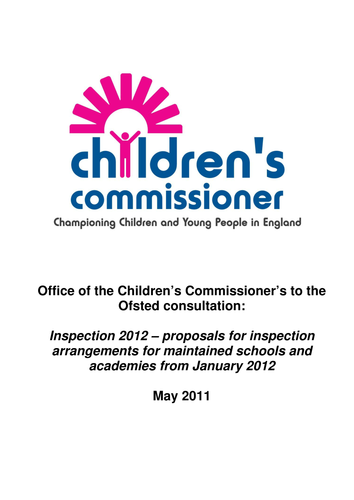 Response to Ofsted Consultation 2012
