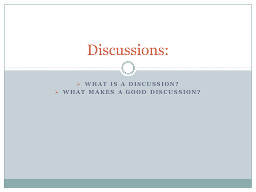 Discussion Meaning