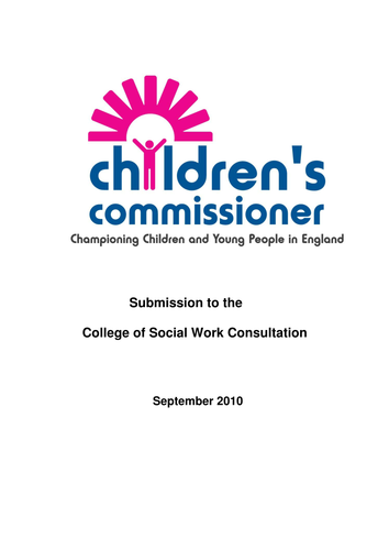 Submission to College of Social Work Consultation