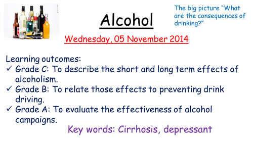Alcohol and drink driving task